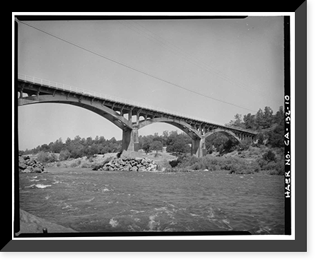 Parks Bar Bridge, Spanning Yuba River at State Highway 20, Smartville vicinity, Yuba County, CA - 10, Antique Print