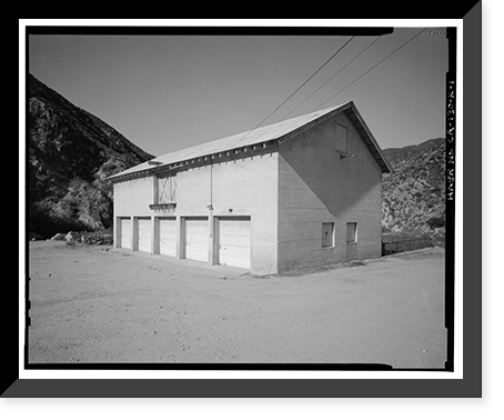 Historic Framed Print, Santa Ana River Hydroelectric System, SAR-1 Stable, Redlands vicinity, San Bernardino County, CA,  17-7/8" x 21-7/8"