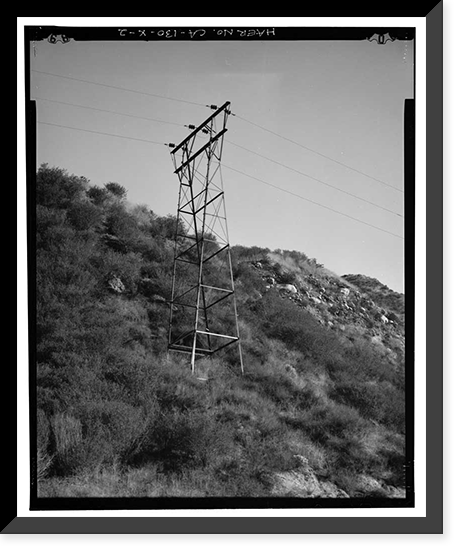 Santa Ana River Hydroelectric System, Transmission Lines, Redlands vicinity, San Bernardino County, CA - 2, Vintage Wall Art