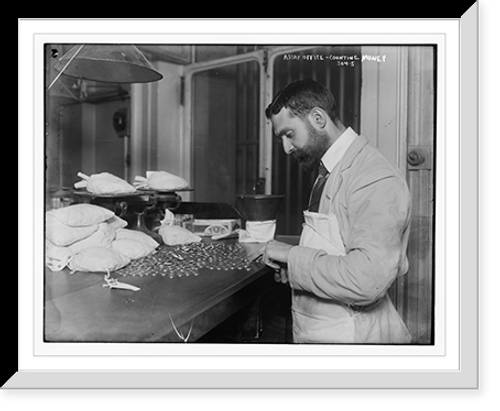 Historic Framed Print, Assay Office: Counting Money,  17-7/8" x 21-7/8"