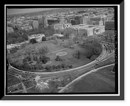 Historic Framed Print, White House Grounds & Ellipse, Washington, District of Columbia, DC - 7,  17-7/8" x 21-7/8"