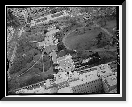 Historic Framed Print, White House Grounds & Ellipse, Washington, District of Columbia, DC - 10,  17-7/8" x 21-7/8"