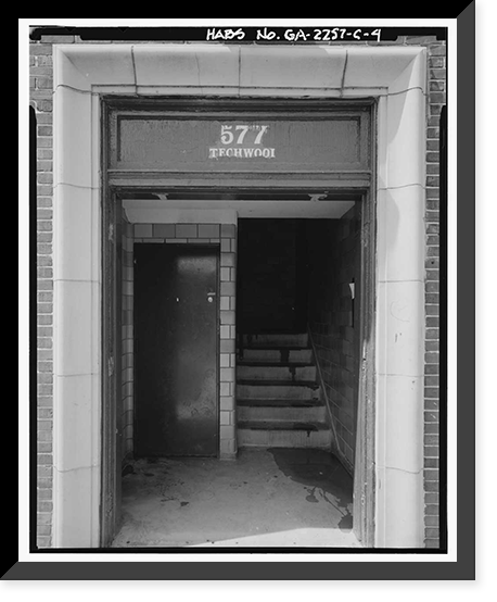 Historic Framed Print, Techwood Homes, Building No. 1, 575-579 Techwood Drive, Atlanta, Fulton County, GA - 4,  17-7/8" x 21-7/8"