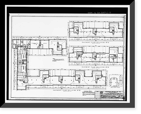 Historic Framed Print, Techwood Homes, Building No. 1, 575-579 Techwood Drive, Atlanta, Fulton County, GA - 17,  17-7/8" x 21-7/8"