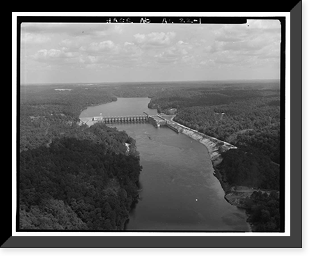 Historic Framed Print, Holt Lock & Dam, Warrior River, Holt, Tuscaloosa County, AL,  17-7/8" x 21-7/8"