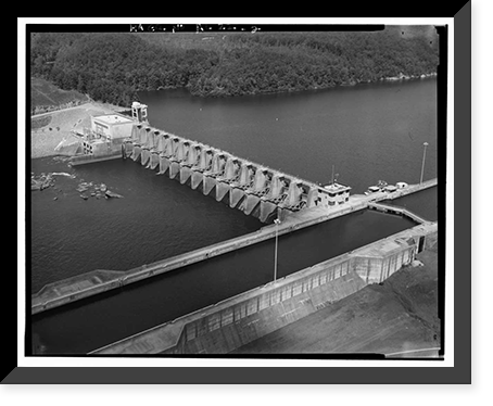 Historic Framed Print, Holt Lock & Dam, Warrior River, Holt, Tuscaloosa County, AL - 2,  17-7/8" x 21-7/8"