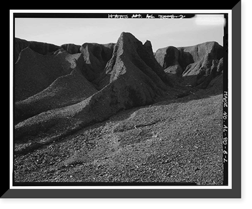 Historic Framed Print, Pratt Coal & Coke Company, Pratt Mines, Tailings Pile, Bounded by First Street, Avenue G, Third Place, Bi, Birmingham, Jefferson County, AL - 2,  17-7/8" x 21-7/8"