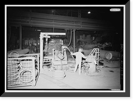 Historic Framed Print, United States Pipe & Foundry Company Plant, Pipe Casting & Testing Area, 2023 St. Louis Avenue at I-20/59, Bessemer, Jefferson County, AL,  17-7/8" x 21-7/8"