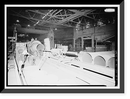 Historic Framed Print, United States Pipe & Foundry Company Plant, Pipe Casting & Testing Area, 2023 St. Louis Avenue at I-20/59, Bessemer, Jefferson County, AL - 8,  17-7/8" x 21-7/8"