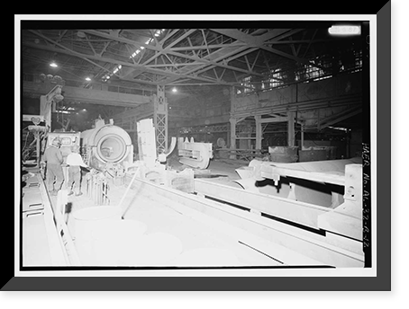 Historic Framed Print, United States Pipe & Foundry Company Plant, Pipe Casting & Testing Area, 2023 St. Louis Avenue at I-20/59, Bessemer, Jefferson County, AL - 12,  17-7/8" x 21-7/8"