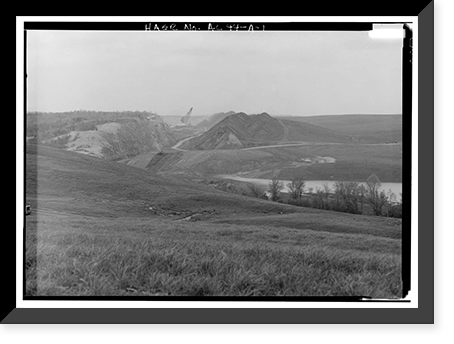 Historic Framed Print, Drummond Coal Company Cedrum Mine, 8750 Pit, County Road 124, Townley, Walker County, AL,  17-7/8" x 21-7/8"