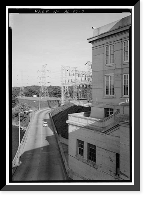 Historic Framed Print, Wilson Dam & Hydroelectric Plant, Spanning Tennessee River at Wilson Dam Road (Route, Muscle Shoals, Colbert County, AL - 7,  17-7/8" x 21-7/8"