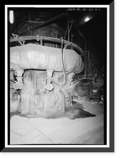 Historic Framed Print, United States Pipe & Foundry Company Plant, Melting & Treatment Areas, 2023 St. Louis Avenue at I-20/59, Bessemer, Jefferson County, AL,  17-7/8" x 21-7/8"