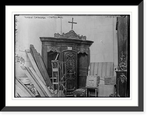 Historic Framed Print, Verdun Cathedral .  Confessional,  17-7/8" x 21-7/8"
