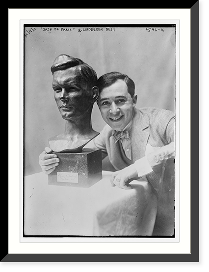 Historic Framed Print, Sach de Paris & Lindbergh bust,  17-7/8" x 21-7/8"