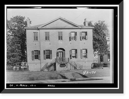 Historic Framed Print, Baber House, Walnut Street, Macon, Bibb County, GA,  17-7/8" x 21-7/8"