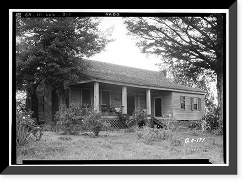 Historic Framed Print, Saims-Bacon House, Lexington, Oglethorpe County, GA,  17-7/8" x 21-7/8"