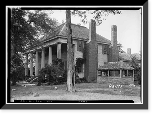 Historic Framed Print, Cox-Chedel-Johnston House, Lexington, Oglethorpe County, GA,  17-7/8" x 21-7/8"