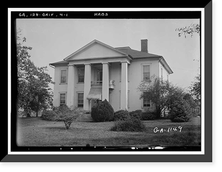 Reverend Obediah C. Gibson House, West Tinsley Street, Griffin, Spalding County, GA, Antique Print