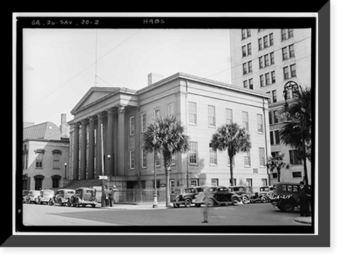 Historic Framed Print, Custom House, Bay & Bull Streets, Savannah, Chatham County, GA - 2,  17-7/8" x 21-7/8"