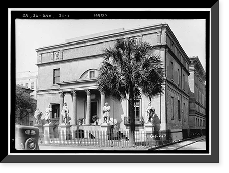 Telfair Academy of Arts & Sciences, Savannah, Chatham County, GA, Antique Print