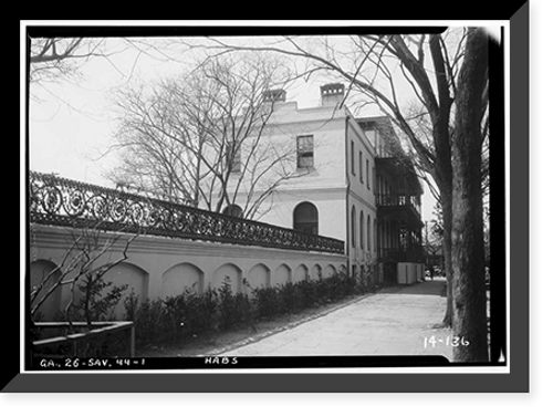 Historic Framed Print, Wetter House, 425 Oglethorpe Street, Savannah, Chatham County, GA,  17-7/8" x 21-7/8"