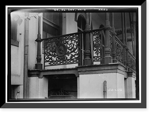 Historic Framed Print, Wetter House, 425 Oglethorpe Street, Savannah, Chatham County, GA - 6,  17-7/8" x 21-7/8"