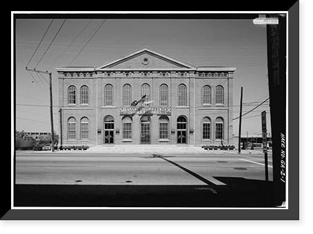 Central of Georgia Railway, Passenger Station & Train Shed, Corner of Louisville (Railroad) Road & West Broad, Savannah, Chatham County, GA, Antique Print