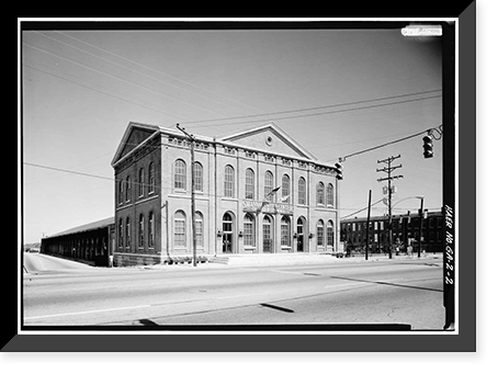 Central of Georgia Railway, Passenger Station & Train Shed, Corner of Louisville (Railroad) Road & West Broad, Savannah, Chatham County, GA - 2, Antique Print