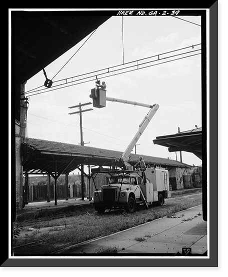 Central of Georgia Railway, Passenger Station & Train Shed, Corner of Louisville (Railroad) Road & West Broad, Savannah, Chatham County, GA - 38, Vintage Poster