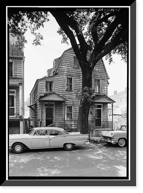 Historic Framed Print, Hampton Lillibridge House, No. 2, 312 East Bryan Street (demolished), Savannah, Chatham County, GA,  17-7/8" x 21-7/8"