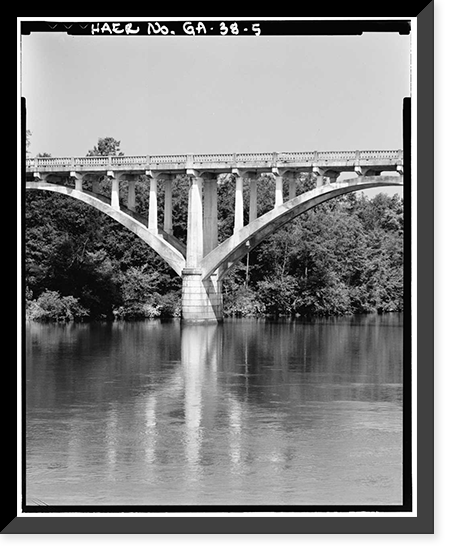 Georgia-Carolina Memorial Bridge, State Highway 72, Elberton vicinity, Elbert County, GA - 5, Vintage Print