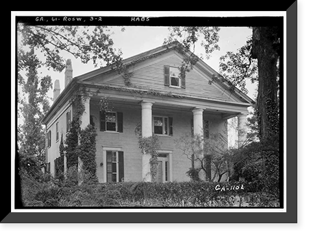 Historic Framed Print, Mimosa Hall, Roswell, Fulton County, GA - 2,  17-7/8" x 21-7/8"