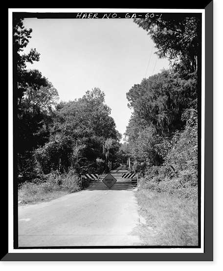 Jefferson County Road 255 Bridge, Spanning Rocky Comfort Creek, Louisville, Jefferson County, GA, Antique Print