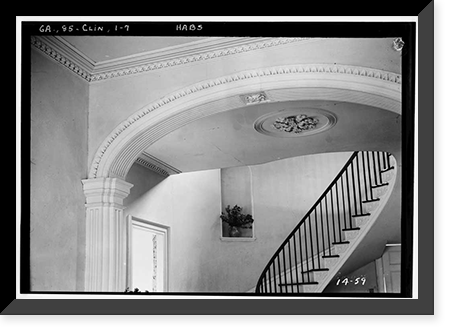 Historic Framed Print, Lowther Hall, Clinton, Jones County, GA - 7,  17-7/8" x 21-7/8"