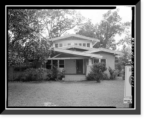 Historic Framed Print, A. J. McDonald Homeplace, 103 West Roanoke Drive, Fitzgerald, Ben Hill County, GA,  17-7/8" x 21-7/8"