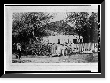 Historic Framed Print, Adobe Schoolhouse, Kawaiahao Street at Mission Lane, Honolulu, Honolulu County, HI - 6,  17-7/8" x 21-7/8"