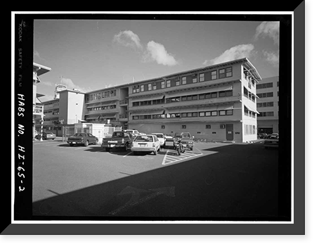Historic Framed Print, U.S. Naval Base, Pearl Harbor, Naval Shipyard, Building 1E, Pearl Harbor, Honolulu County, HI - 2,  17-7/8" x 21-7/8"