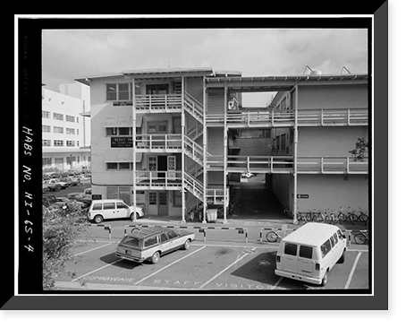 Historic Framed Print, U.S. Naval Base, Pearl Harbor, Naval Shipyard, Building 1E, Pearl Harbor, Honolulu County, HI - 4,  17-7/8" x 21-7/8"