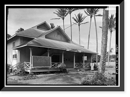 Historic Framed Print, Kalaupapa Social Hall, Moloka'i Island, Kalaupapa, Kalawao County, HI - 3,  17-7/8" x 21-7/8"