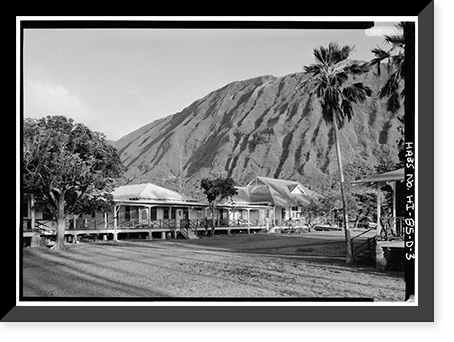 Historic Framed Print, Bay View Home, Kitchen & Dining Area, Moloka'i Island, Kalaupapa, Kalawao County, HI - 3,  17-7/8" x 21-7/8"