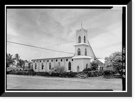 St. Francis Catholic Church, Moloka'i Island, Kalaupapa, Kalawao County, HI - 8, Historic Print