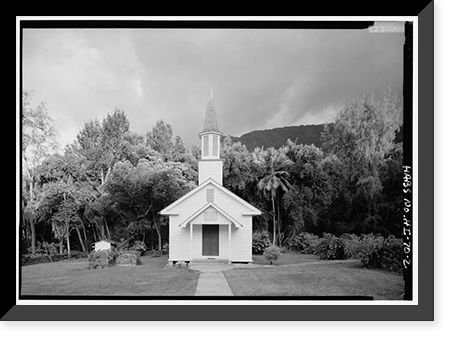 Historic Framed Print, Siloama Protestant Church, Moloka'i Island, Kalaupapa vicinity, Kalawao County, HI - 2,  17-7/8" x 21-7/8"