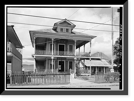 Chee Kung Tong Society Headquarters, 858 Front Street, Lahaina, Maui County, HI, Antique Print