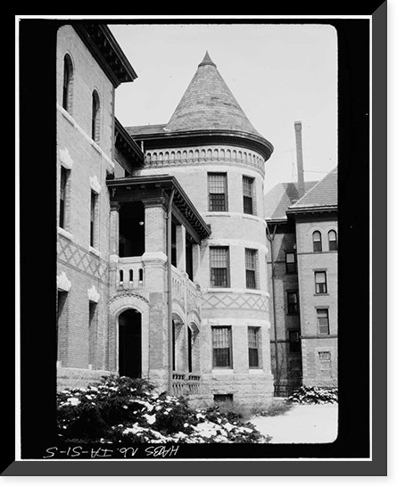 Hospital for the Insane, Main Building, West Main Street Vicinity, Cherokee, Cherokee County, IA - 5, Antique Print