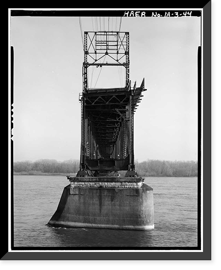 Keokuk & Hamilton Bridge, Spanning Mississippi River, Keokuk, Lee County, IA - 44, Vintage Print