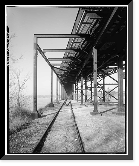 Historic Framed Print, Keokuk & Hamilton Bridge, Spanning Mississippi River, Keokuk, Lee County, IA - 65,  17-7/8" x 21-7/8"