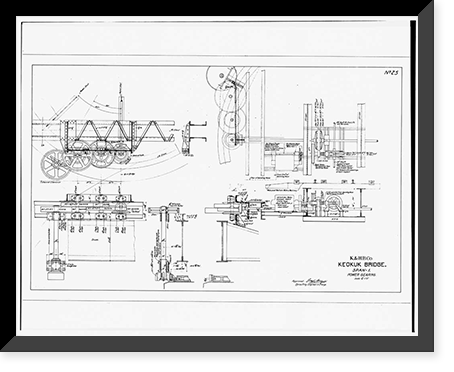 Keokuk & Hamilton Bridge, Spanning Mississippi River, Keokuk, Lee County, IA - 96, Vintage Wall Art
