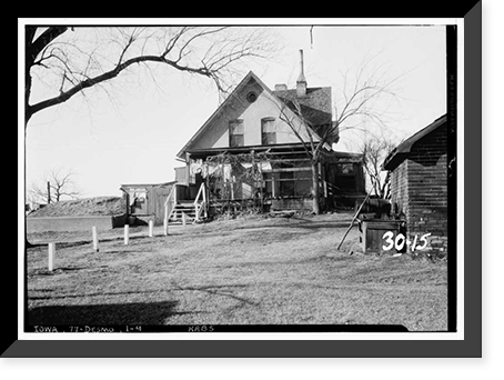 Historic Framed Print, Barlow Granger House, Pioneer Park, Des Moines, Polk County, IA - 4,  17-7/8" x 21-7/8"