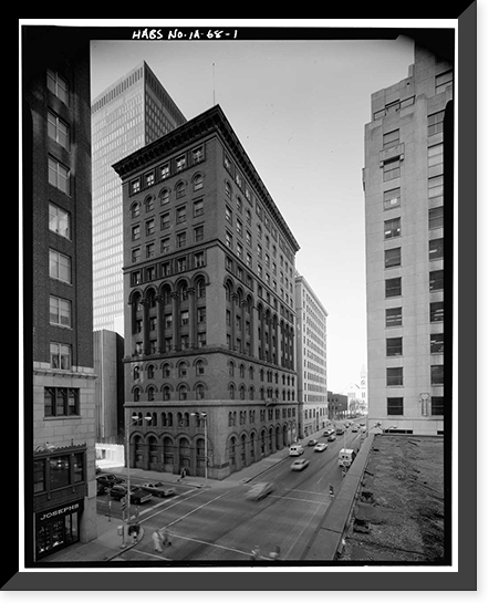 Equitable Life Assurance Company Building, 605 Locust Street, Des Moines, Polk County, IA, Vintage Print